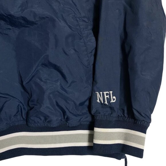 NFL New England Patriots Mens Blue Pullover Windbreaker Warmup Jacket Size Large - Picture 5 of 7